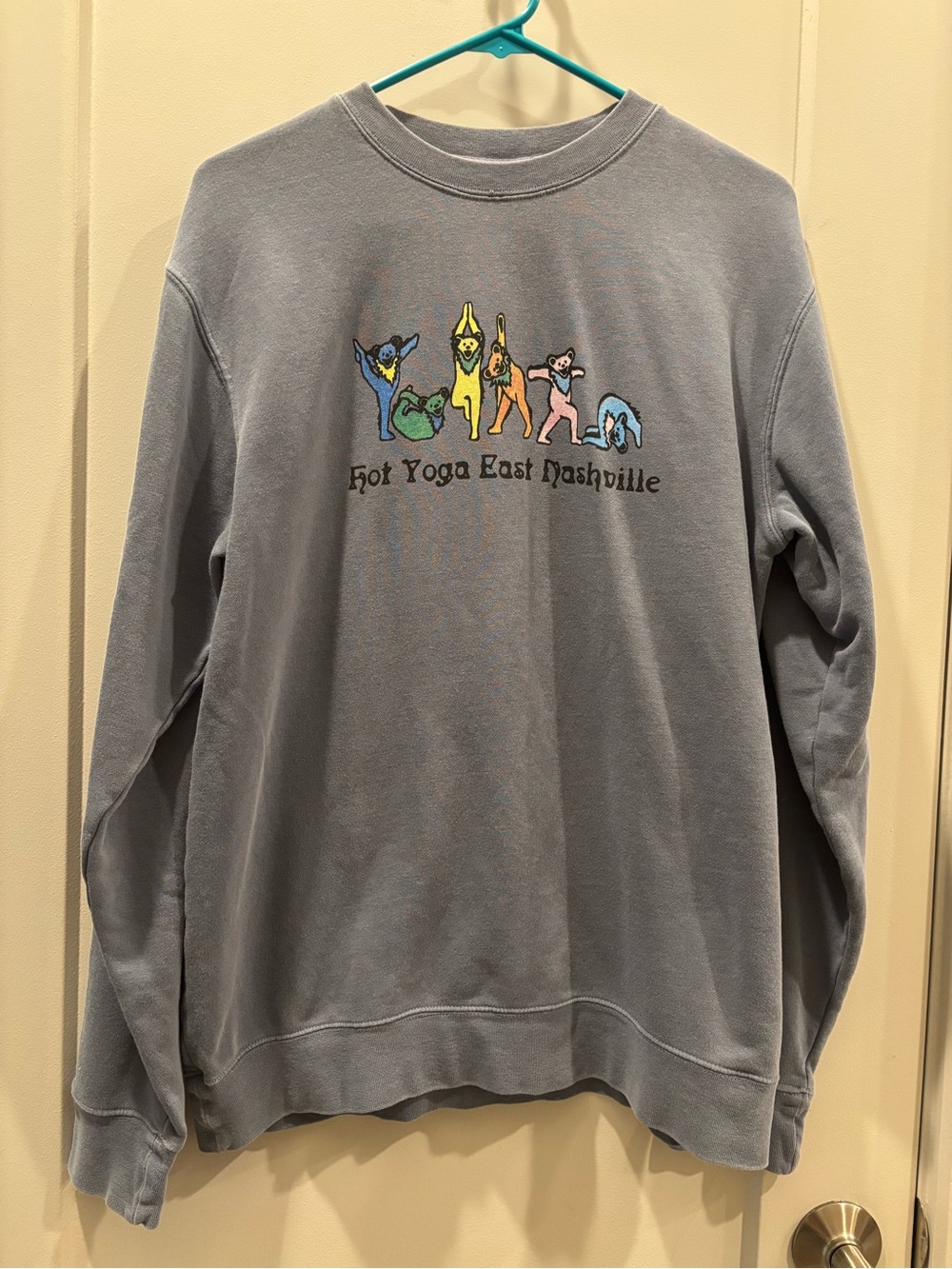 Hot Yoga East Nashville Crewneck Sweatshirt - Light Gray/Blue